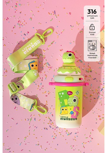Emsan Baby Dinosaur Termos Yeşil 450 Ml Yeşil