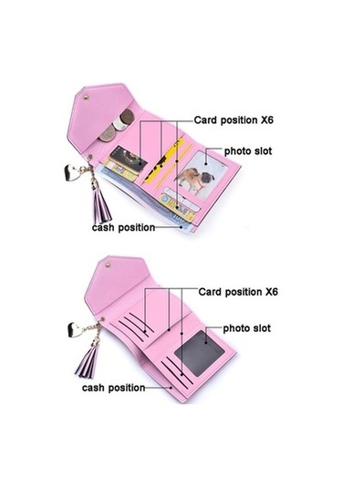 Trendooze Linjinxu Kadın Cüzdanı Püsküllü Üçlü Timsah Desenli Kartlık Yılanlı Siyah Para Kesesi Diğer