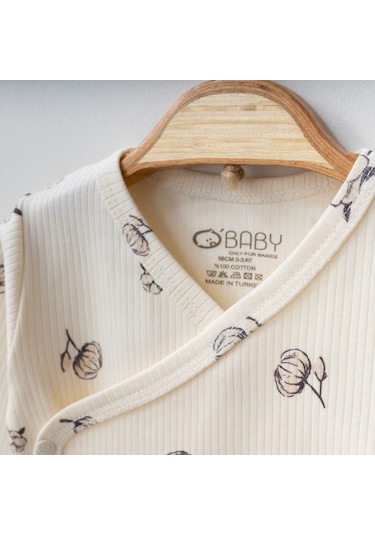 O'Baby Pamuk Baskılı 3'lü Set Krem