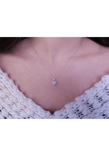 Sirius Pırlanta ve Kalp Mavi Topaz Taşlı Anturaj Kolye 0815P0068