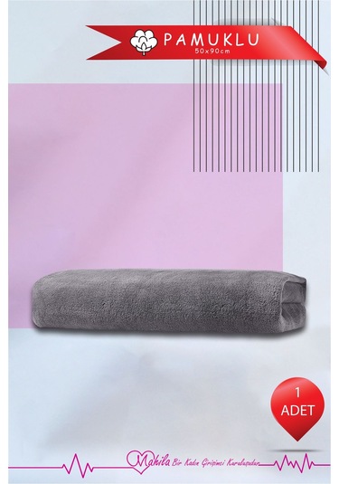 1 Adet 50x90 Pamuk Havlu, Premium Havlu, Spor Havlusu, Fitness Havlusu, Berber Kuaför Havlusu Gri