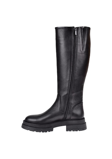 Pullman Hakiki Deri Kadın Çizme Cb-25900 Siyah-siyah Siyah
