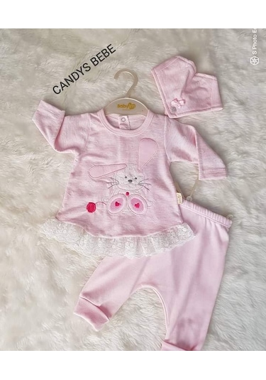 Candys Bebe PEMBE KIZ   TAKIM Beyaz - Pembe
