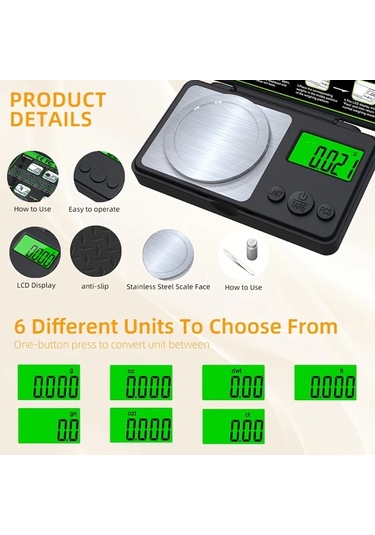 Willowhaven 2025 Yeni 0.001g Hassas Mini Dijital Terazi 1.76oz Kuyumcu Tarti