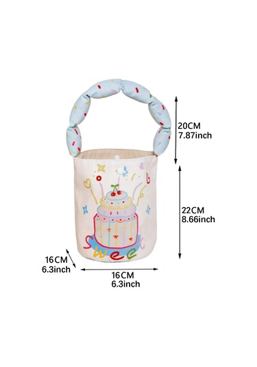 Homyl Kadın Kova Çantası Taşınabilir Çanta Günlük Sevimli Kek Kalıbı