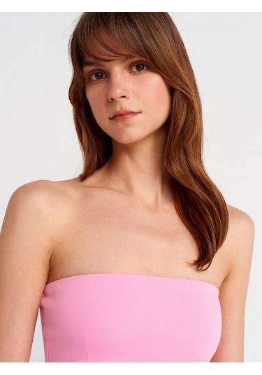 Dilvin 31860 Straplez Top-pembe Pembe