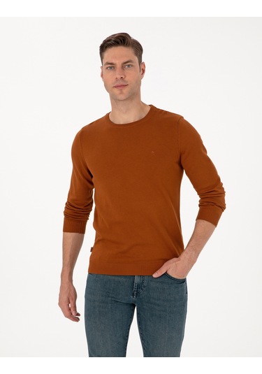 Pierre Cardin Erkek Pas Kazak /triko 50315509-vr040 Açık Turuncu