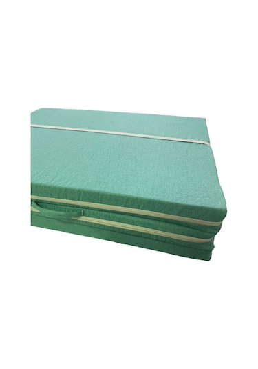 Katlanır Yatak Yer Yatağı Sünger Yatak Tek Kişilik 80x180 Su Yeşili Kırçıllı