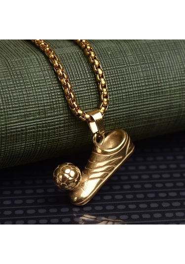 Erkek Kolye Çelik Gol Kralı Futbolcu Takı Aksesuar k24 t5 Çelik