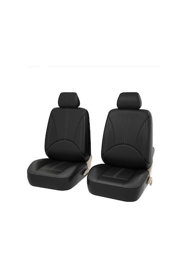 Yaozixa Siyah Pu Deri Otomobil Koltuk Kılıfı 4'lü Set - Tüm Mevsim Uygun, Korumalı Ve Dekoratif