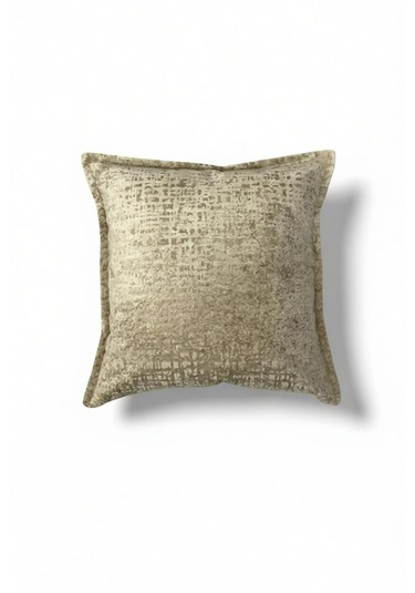 Kırlent İthal Kadife Kumaş 3'lü Set - Yumuşak Dokulu Dekoratif Özel Tasarım Kırlent Kılıfı Ekru