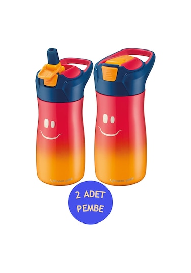 Maped Picnik Gülen Yüz Figürlü Çelik Matara 580 Ml 2 Li Set Kırmızı-turuncu 0002ktst