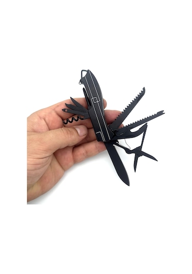 Valkyrie 11 Fonksiyonlu Kamp Cep Çakısı Multitool Siyah