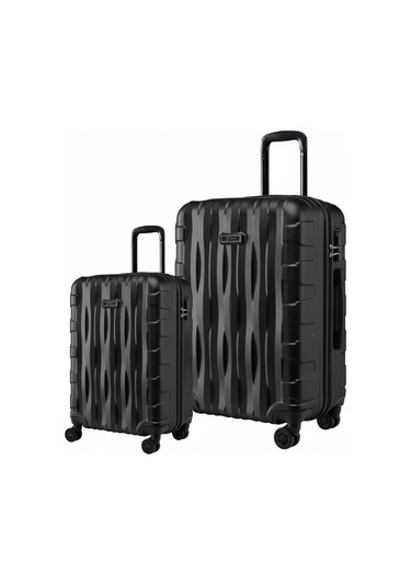2'li Valiz Seti Büyük Boy - Kabin Boy Siyah-siyah 1167-s Siyah