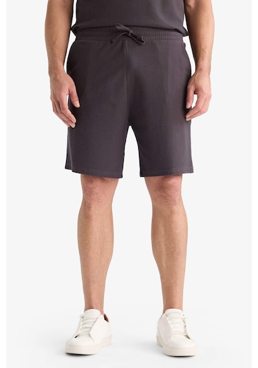 DeFacto %100 Pamuk Relax Fit Twill Dokulu Cepli Şort E2590AX25SMAR223