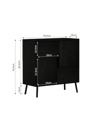 Darien Ç001 Çok Amaçlı Dolap Ahşap Siyah