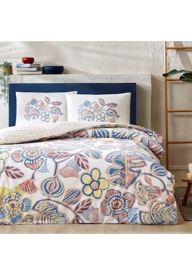 Taç Cecilia Ranforce Tek Kişilik Nevresim Takımı Mavi 000000001000046676