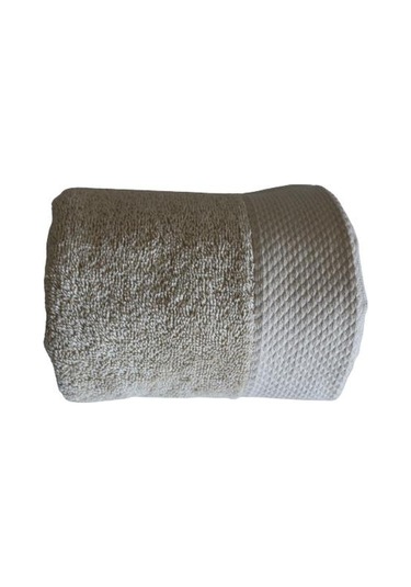 40x60 Pamuklu Jakarlı Bukle Havlu Bordürlü El Yüz Mutfak Havlusu Bej