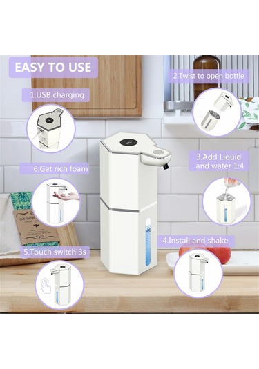 Anjiexun Otomatik Sabunluk Temassız Köpürme Beyaz