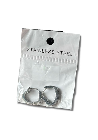 Minik Kalpli Klasik Çelik Küpe Gri