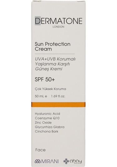 Dermatone Uvb + Uva Hyaluronic Acid And Coenzyme Q10 SPF 50 + 50 ML