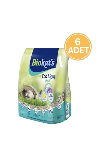Biokat's Eco Light Fresh Spring Blossom Pelet Kedi Kumu 6 x 5 L