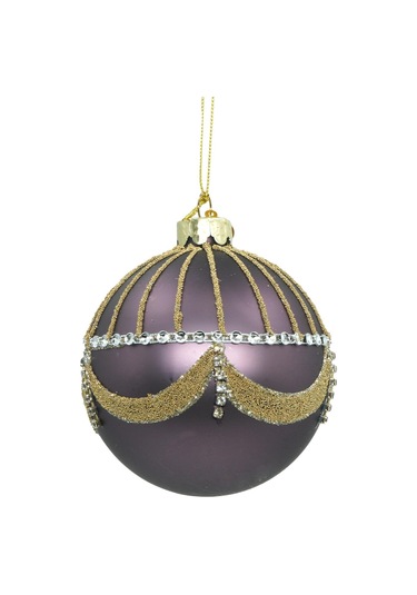 Yılbaşı Topu Cam Koyu Mavi 8cm