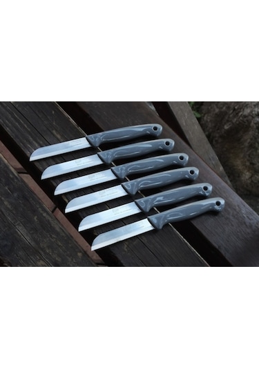 Solingen Simli Tırtıklı Sebze Meyve Bıçağı 6 Adet Karışık Renk