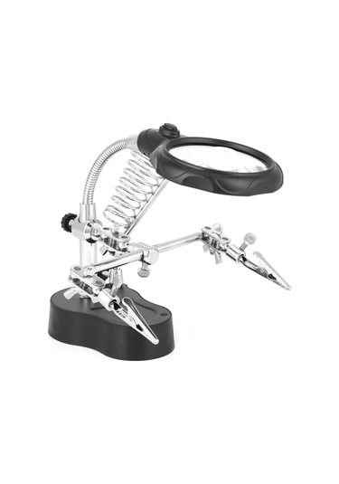 Lemestar Led Işık Ve Büyüteçli Tamir Yardımcı Klembi - Çalışma Masası Pil Yok - Te-801