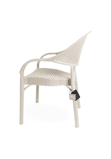 Bambu Kapiçino 90x150 Cm Camlı Rattan Bahçe Balkon Masa Takımı Krem