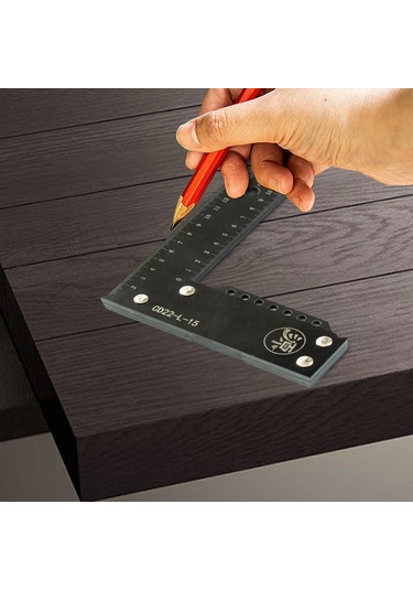 Suntek Dik Açı Cetvel Yüksek Hassasiyetli Profesyonel Siyah-150mm