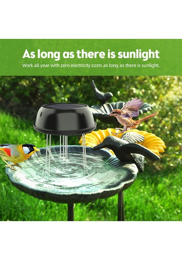 Springsun Güneş Enerjili Kuş Banyosu Su Hareketlendirici - Pil Gerekmez, 5v 0.5w