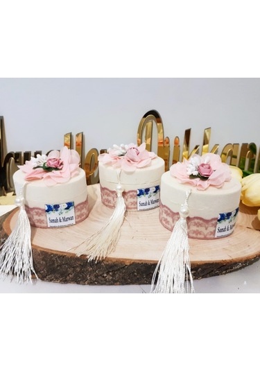 Dantelli Flok Kutu Nikah Şekeri 30 Adet