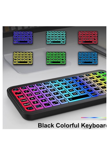 Vothoon M7 SmartTv Işıklı Bluetooth Kablosuz Mini Q Klavye