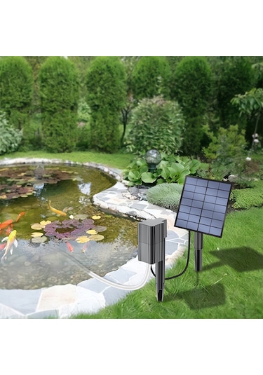 Vkemall 2024 Yeni Güneş Enerjili Balık Havuzu Oksijen Pompası, 2.5w/7v, 0.6l/dk, Yer Çivili, Su Geçirmez, Taşınabilir.