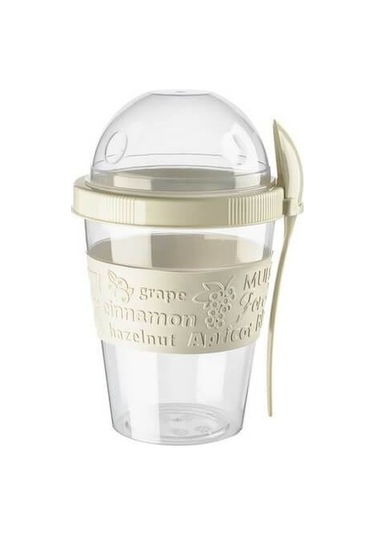600 Ml Take'N Go Hazneli Kaşıklı Yoğurt Kabı