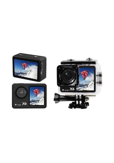 Novahub 4k 160 Geniş Açılı Su Geçirmez Aksiyon Kamera, Wifi Ve Uzaktan Kumandalı, Siyah Siyah