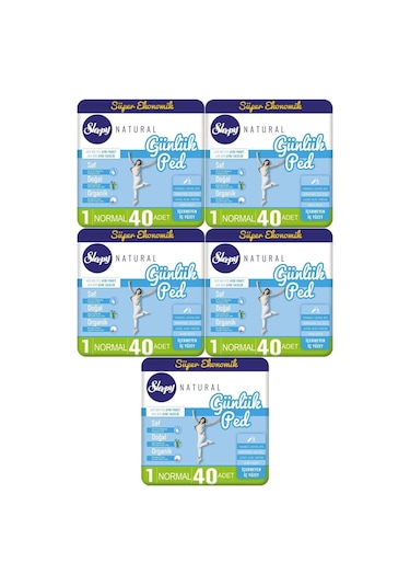 Sleepy Natural Günlük Ped Normal 40'lı X 5 200 Adet
