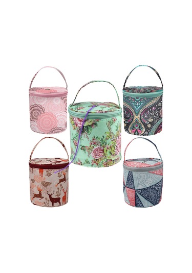 Yaozixa Mavi Geometrik Desenli Yün Çanta, Ev İçi Örgü Gereçleri Depolama, Taşınabilir Ve Dayanıklı Evcil Depolama Çantası Diğer