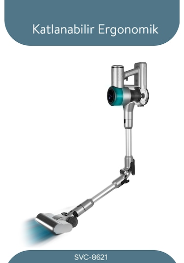 Sinbo SVC 8621 Bldc Motorlu Dikey Kablosuz Şarjlı Led Aydınlatmalı Süpürge