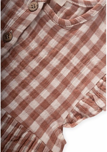 Cigit Pöti Kare Desenli Elbise 1-8 Yaş A Kahve A.Kahve