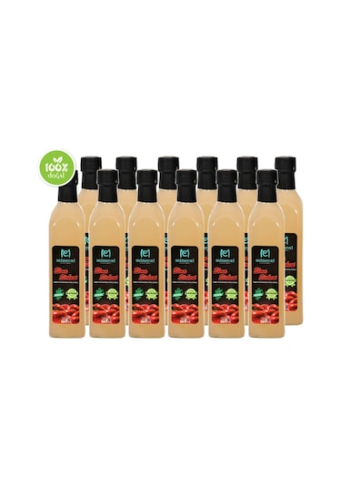Elma Sirkesi 12x500 Ml %100 Katkısız Doğal Şekersiz Koruyucu Içermez