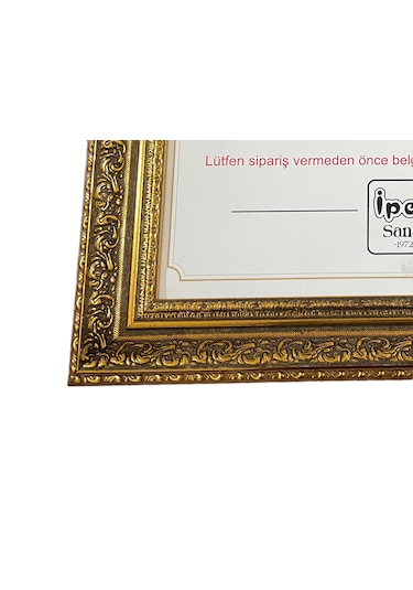 Diploma Çerçevesi Gold Varaklı 25x35,3 Ebatında - Hakiki Camlı
