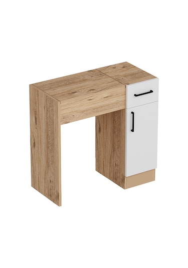 Arnetti İnci Aynalı Makyaj Masası Atlantik Çam Beyaz