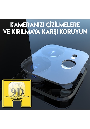 Apple Uyumlu iPhone 11 6.1Inch Full Tempered Kamera Koruyucu Kırılmaz Cam