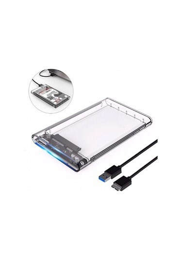 Transparan 2.5 İnç Sata Usb 3.0 Harddisk Kutusu Notebook Ssd İçin