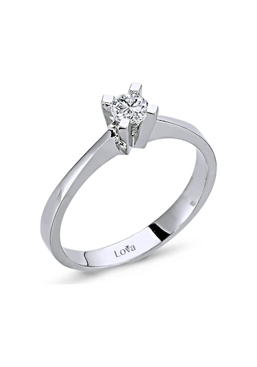 Lova E Renk 0,19 Karat Pırlanta Tektaş Yüzük - 1030089