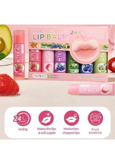 Vkemall Meyveli Jöle Etkili, Renk Değiştiren Nemlendirici Dudak Maskesi Ve Balm Seti 6 Adet