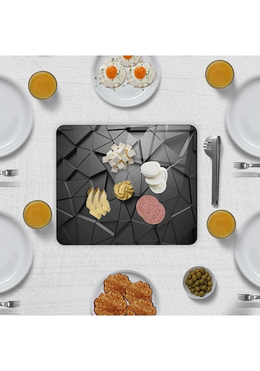 Decorıta Cam Sunum Standı | Antrasit Kristal | 29cm x 34cm