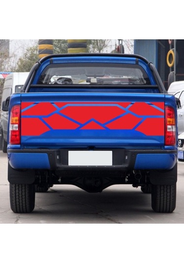 Pazly Kamyonet Arka Kapı Çıkartması, Düzensiz Desenli Vinil Aksesuar Çıkartmaları - Pickup Kamyonetler İçin, Stilize Edilmiş